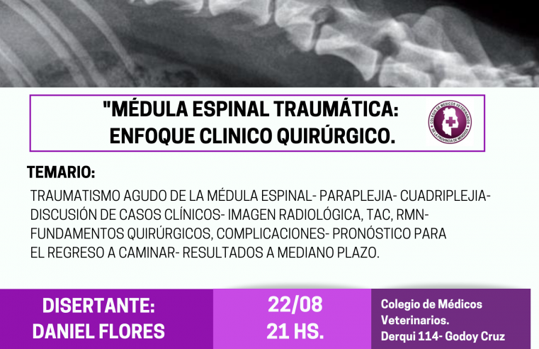 Jornada MÉDULA ESPINAL TRAUMÁTICA: ENFOQUE CLÍNICO QUIRÚRGICO