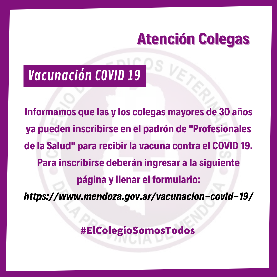 Vacunación COVID 19 para Veterinarios