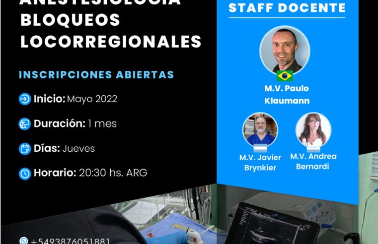 Curso: Anestesiología Bloqueos Locorregionales