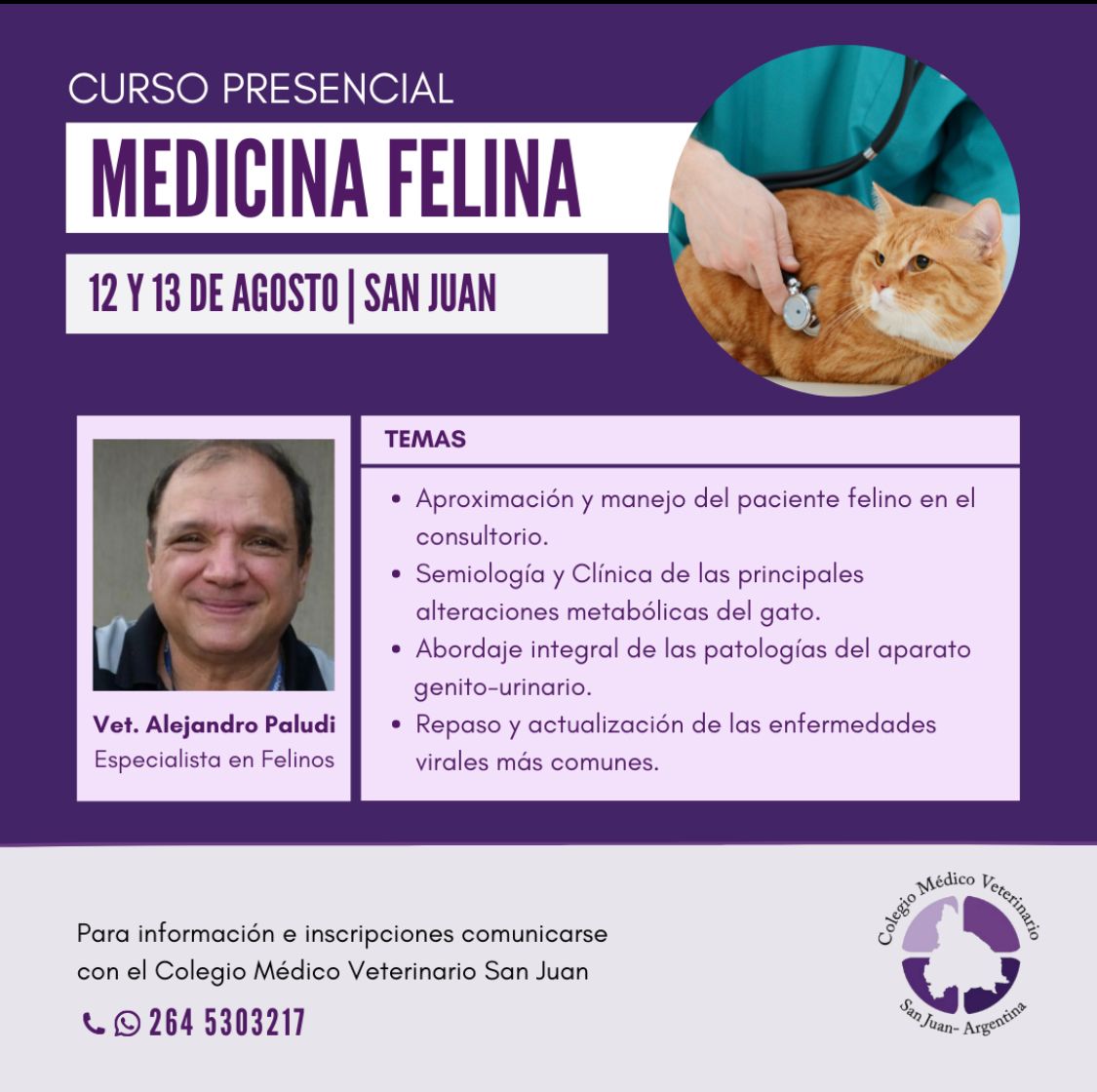 Curso presencial Medicina Felina