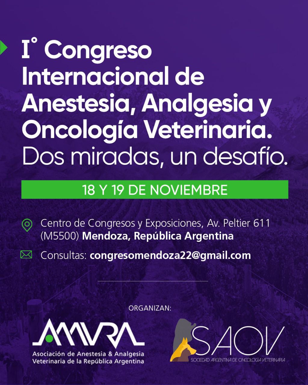 1° Congreso Internacional de Anestesia, Analgesia y Oncología Veterinaria