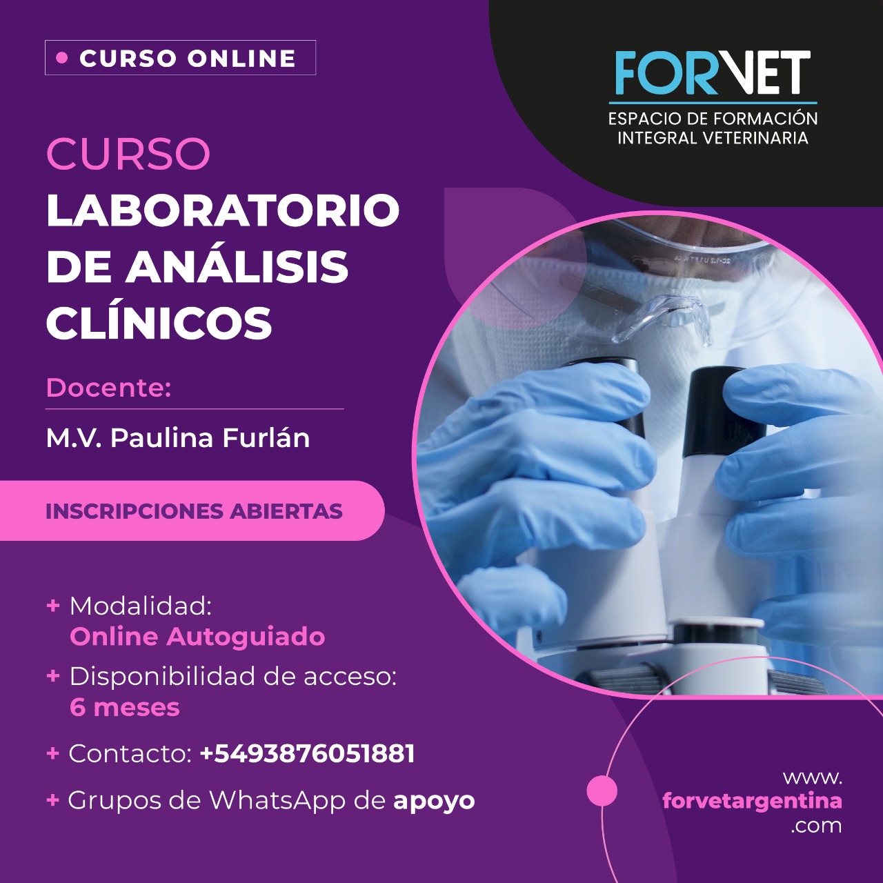 Curso: «LABORATORIO-ANALISIS CLÍNICO en Medicina Veterinaria- Autoguiado»