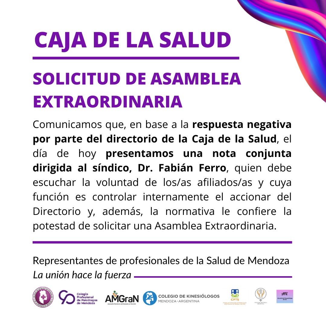 Aumentos de la Caja de la Salud: nuevo pedido de Asamblea Extraordinaria