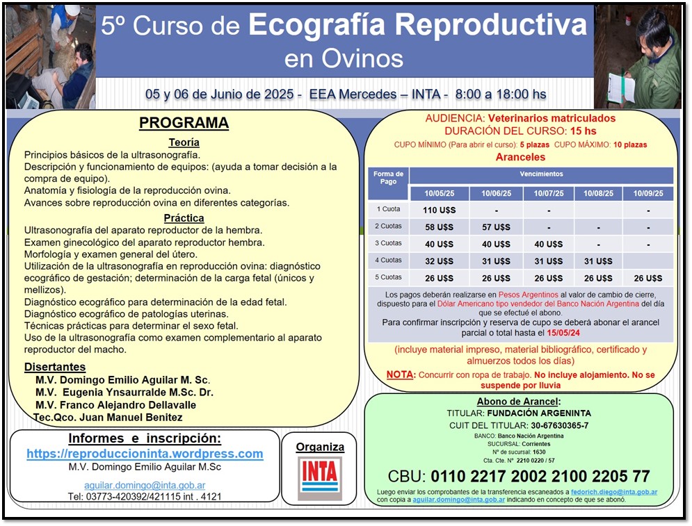 5° Curso de Ecografía en Ovinos del INTA