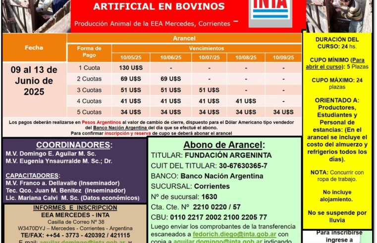 Curso «Inseminación Artificial en Bovinos»