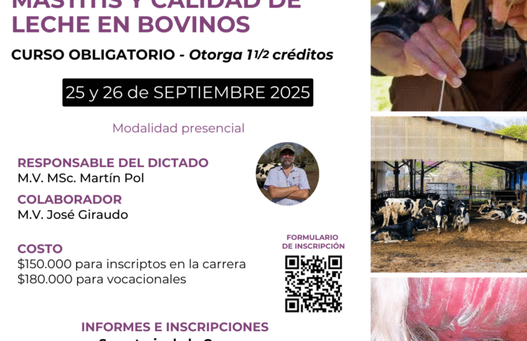 Curso «Mastitis y calidad de leche en bovinos»