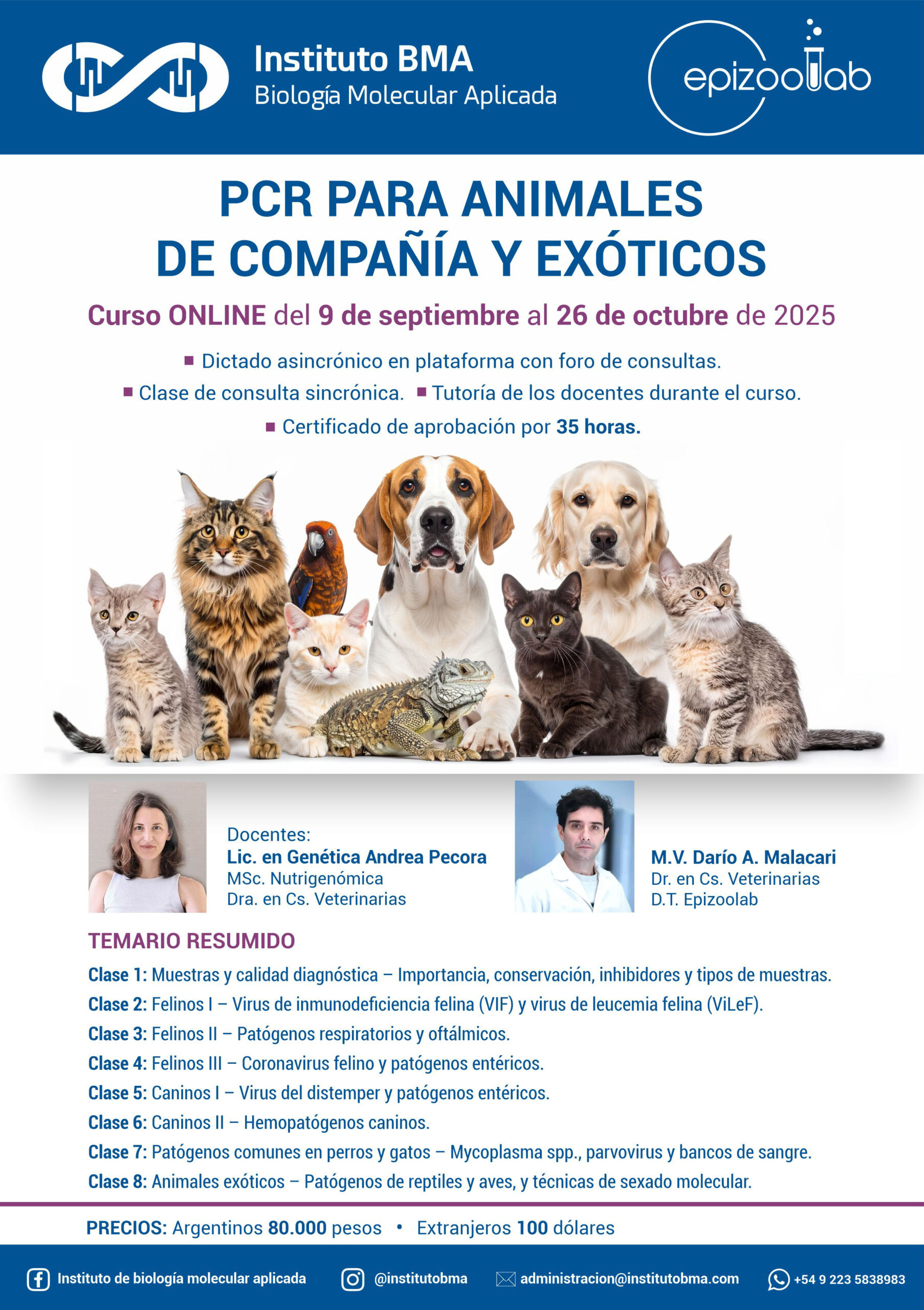 Curso «PCR para Animales de Compañía y Exóticos»