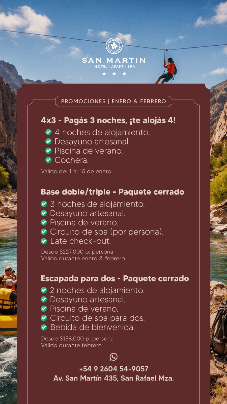 Hotel en San Rafael: promociones Enero y Febrero