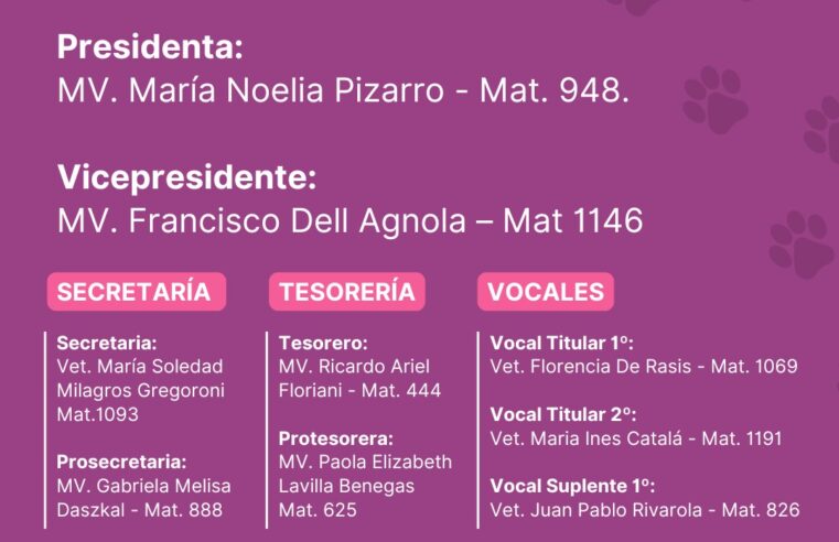 Nuevas autoridades: quedó constituída la nueva Comisión Directiva