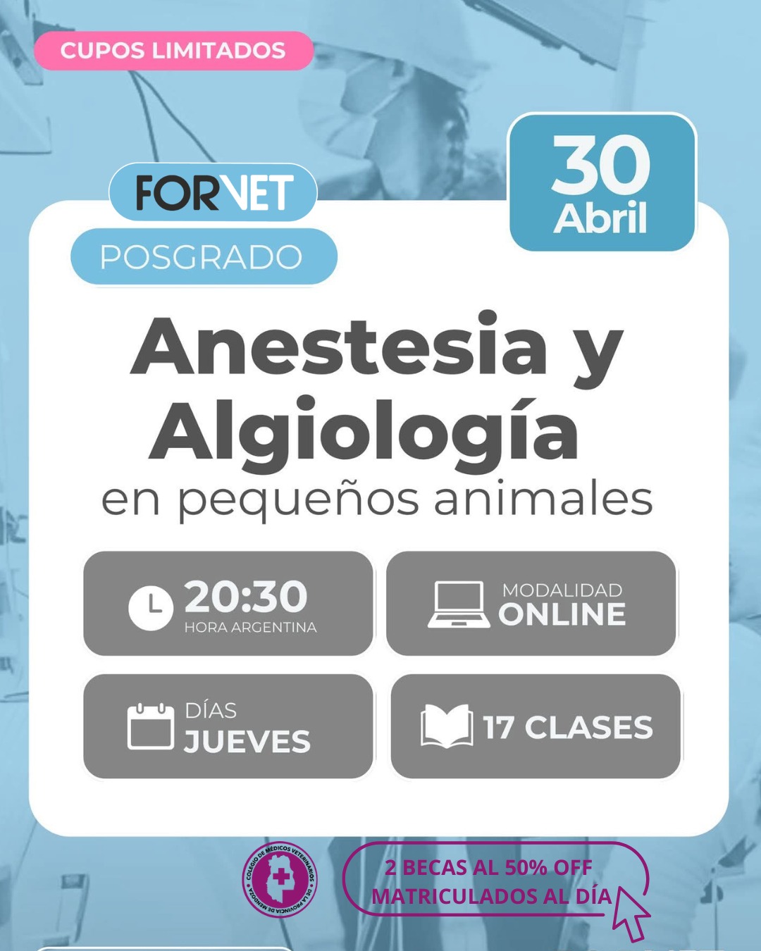 POSGRADO «ANESTESIA Y ALGIOLOGÍA EN PEQUEÑOS ANIMALES»