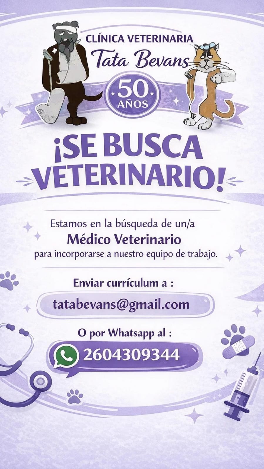 Oferta laboral «Clínica Tata Bevans»